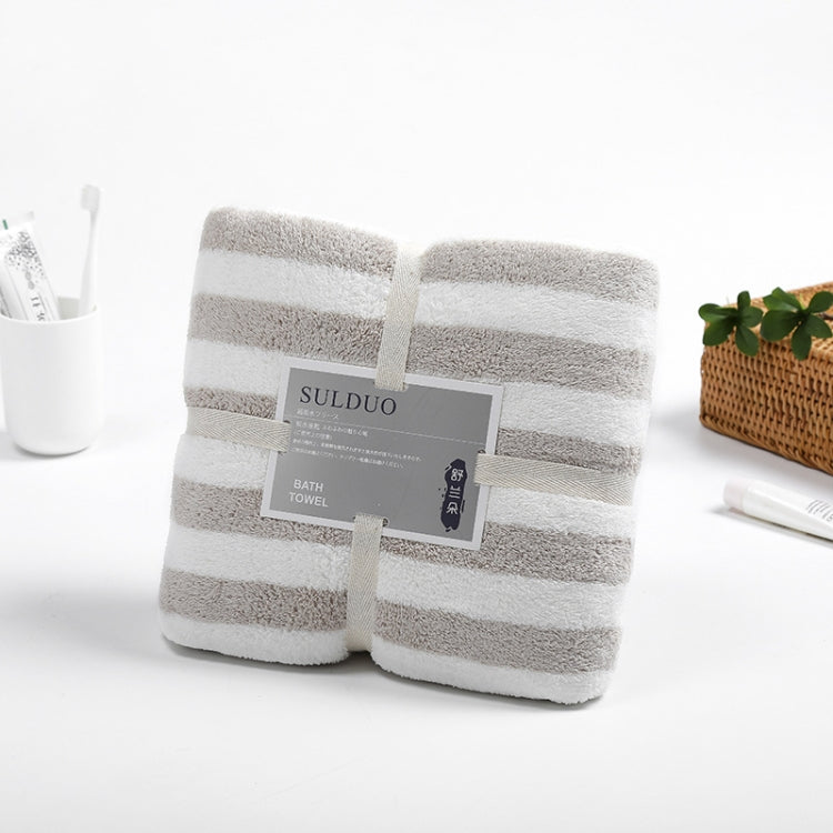 Polyester Coral Velvet Cation Bath Towel Super Absorbent  Bathroom Soft Cloth Wipe Towel, Size: 70x140cm (Coffee)