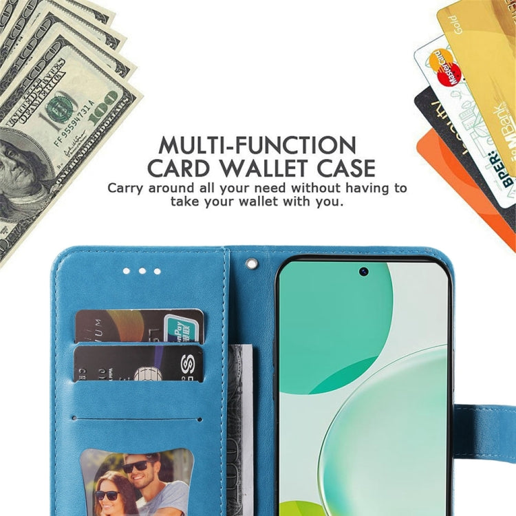 For Huawei nova 11i / Maimang 20 5G / Enjoy 60 Pro 7-petal Flowers Embossing Leather Phone Case