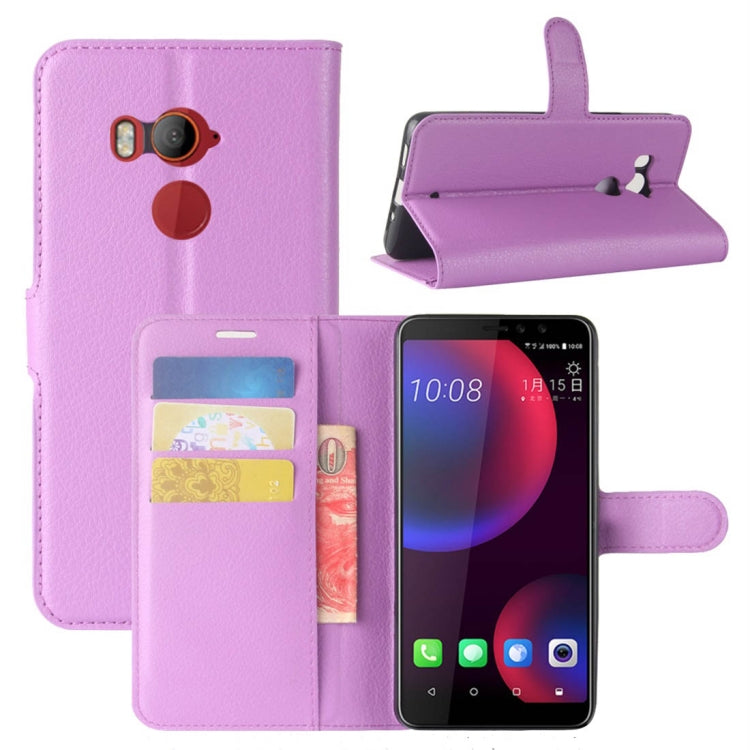 For HTC U11 EYEs Litchi Texture Horizontal Flip Leather Case with Wallet & Holder & Card Slots