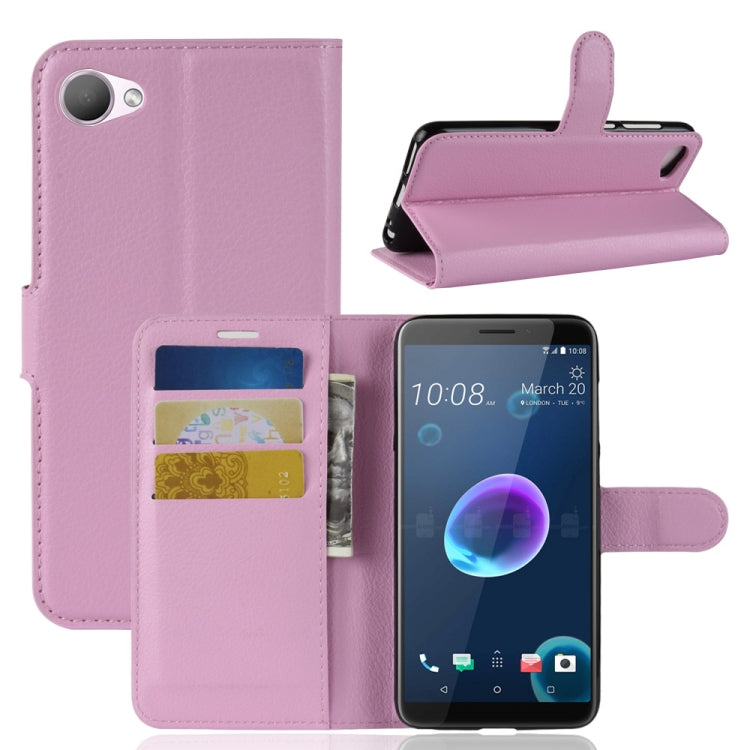 For HTC Desire 12 Litchi Texture Horizontal Flip Leather Case with Wallet & Holder & Card Slots