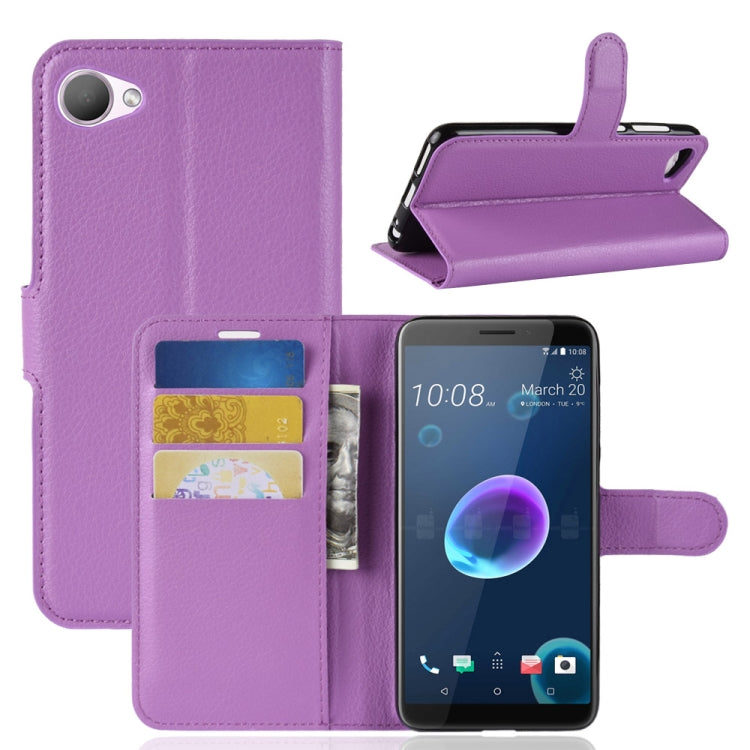 For HTC Desire 12 Litchi Texture Horizontal Flip Leather Case with Wallet & Holder & Card Slots