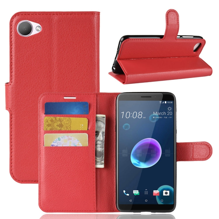 For HTC Desire 12 Litchi Texture Horizontal Flip Leather Case with Wallet & Holder & Card Slots