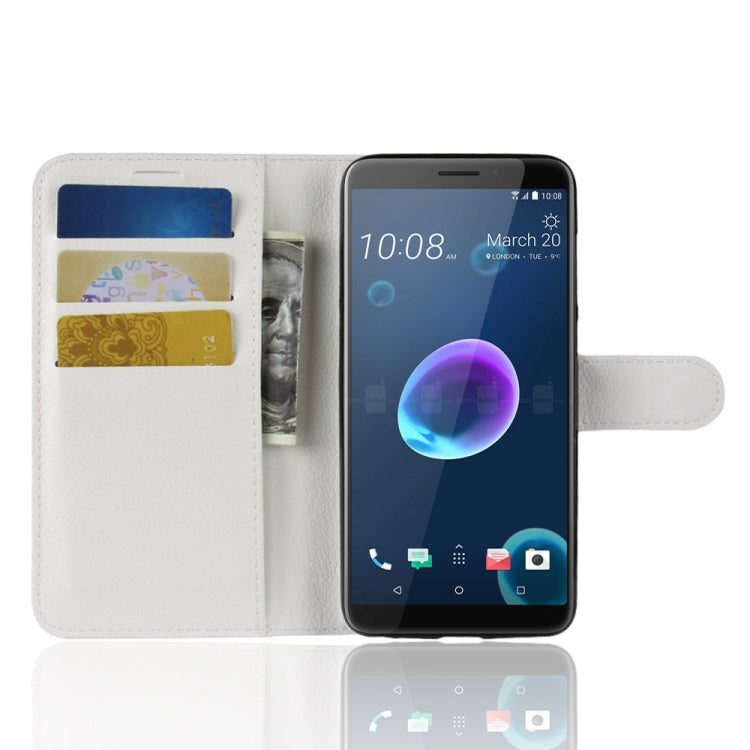 For HTC Desire 12 Litchi Texture Horizontal Flip Leather Case with Wallet & Holder & Card Slots