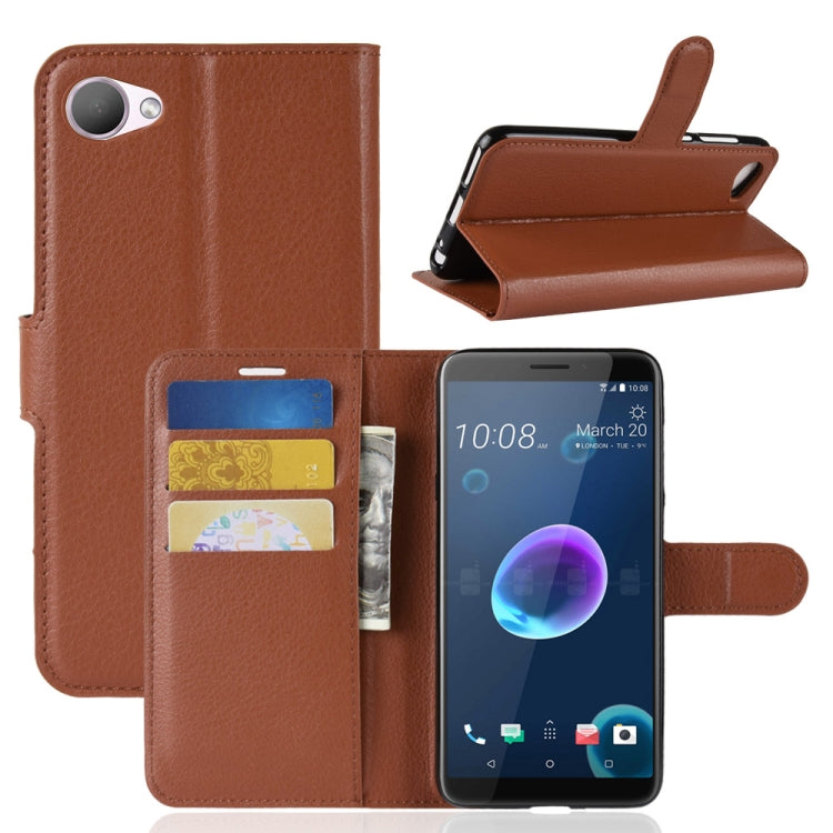 For HTC Desire 12 Litchi Texture Horizontal Flip Leather Case with Wallet & Holder & Card Slots