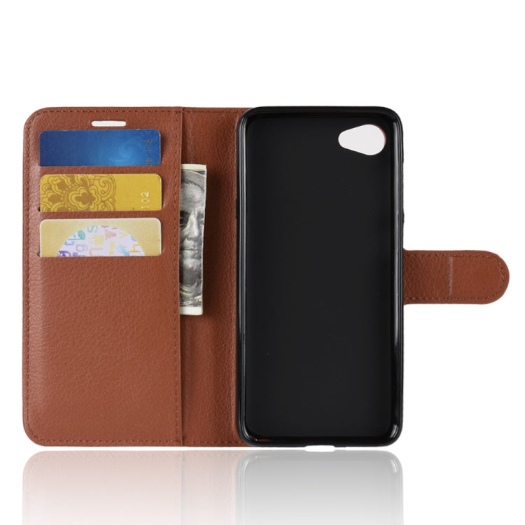 For HTC Desire 12 Litchi Texture Horizontal Flip Leather Case with Wallet & Holder & Card Slots
