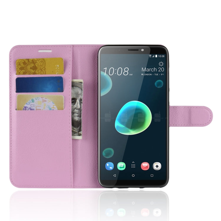 For HTC Desire 12+ Litchi Texture Horizontal Flip Leather Case with Wallet & Holder & Card Slots