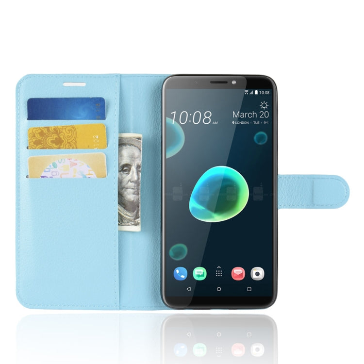 For HTC Desire 12+ Litchi Texture Horizontal Flip Leather Case with Wallet & Holder & Card Slots