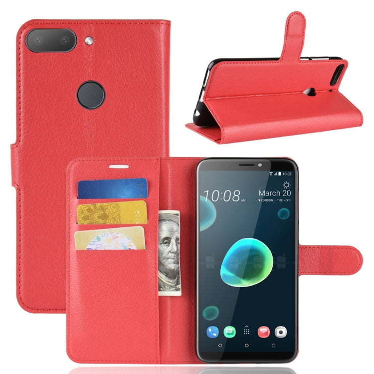 For HTC Desire 12+ Litchi Texture Horizontal Flip Leather Case with Wallet & Holder & Card Slots