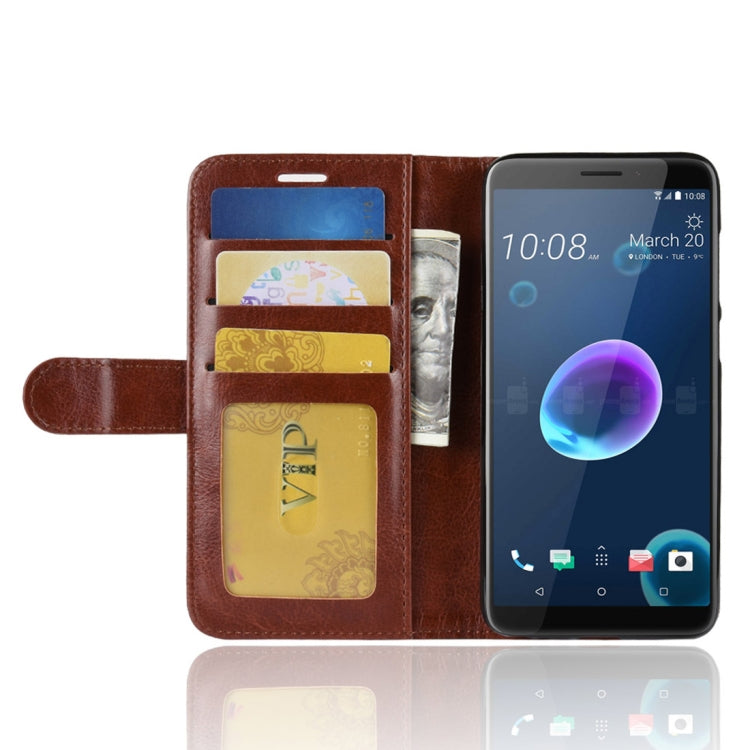 For HTC Desire 12  PU + TPU Crazy Horse Texture Horizontal Flip Leather Case with Wallet & Holder & Card Slots