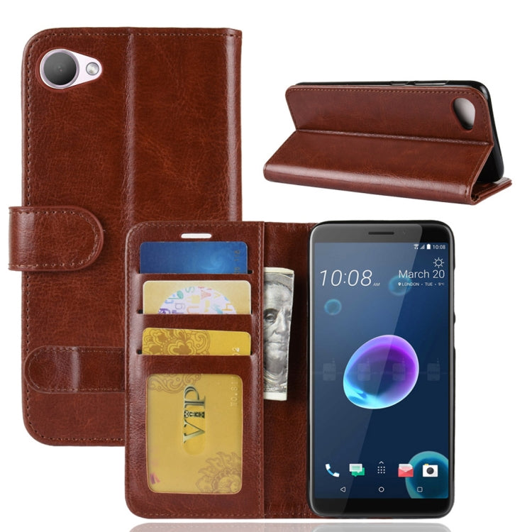 For HTC Desire 12  PU + TPU Crazy Horse Texture Horizontal Flip Leather Case with Wallet & Holder & Card Slots