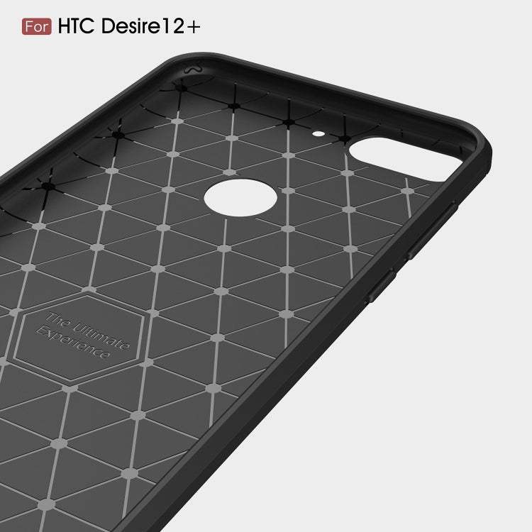 Brushed Texture Carbon Fiber Shockproof TPU Case for HTC Desire 12+