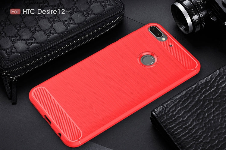 Brushed Texture Carbon Fiber Shockproof TPU Case for HTC Desire 12+