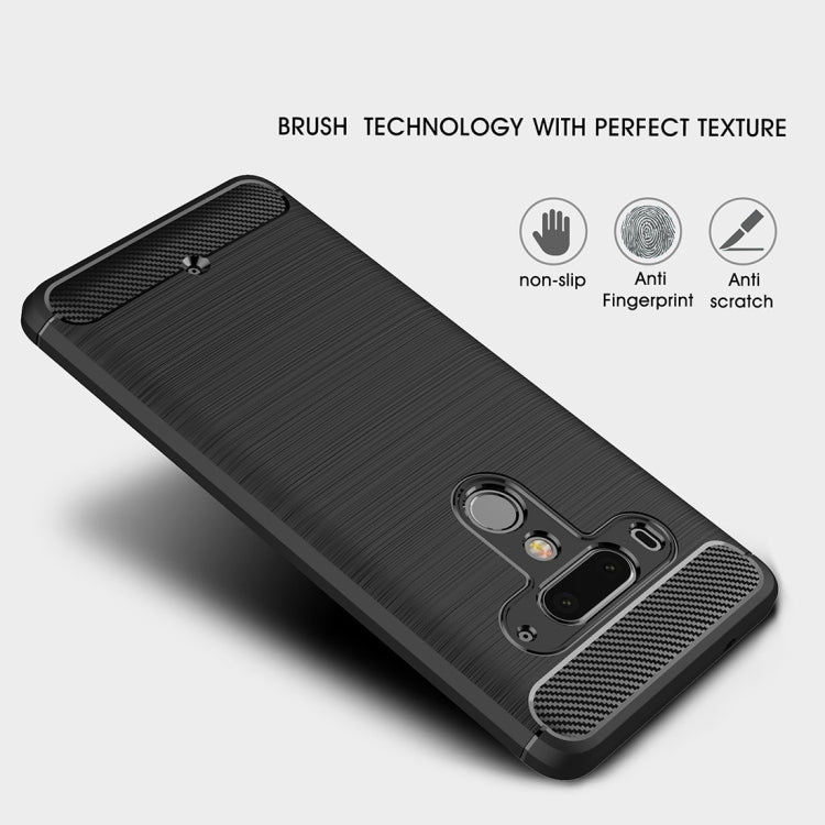 Brushed Texture Carbon Fiber Shockproof TPU Case for HTC U12+