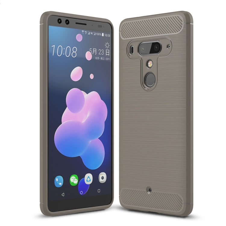 Brushed Texture Carbon Fiber Shockproof TPU Case for HTC U12+