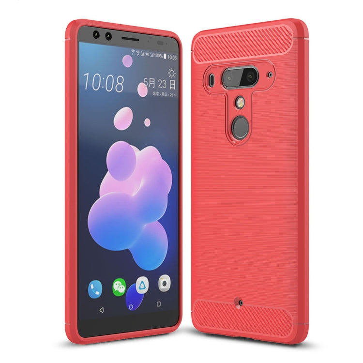 Brushed Texture Carbon Fiber Shockproof TPU Case for HTC U12+