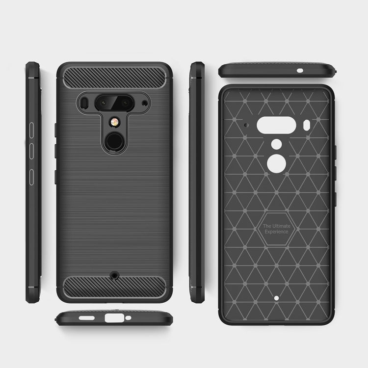 Brushed Texture Carbon Fiber Shockproof TPU Case for HTC U12+