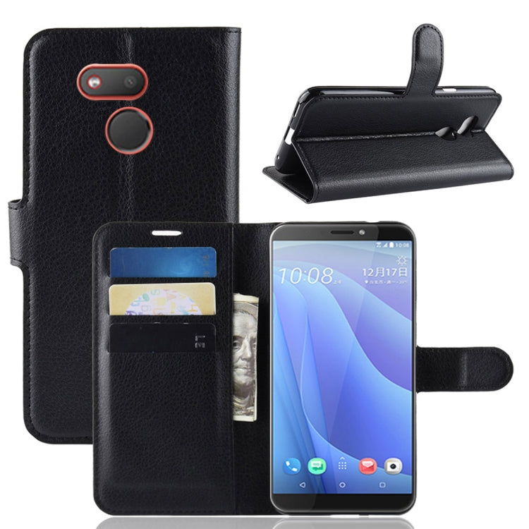 Litchi Texture Horizontal Flip Leather Case for HTC Desire 12S, with Wallet & Holder & Card Slots