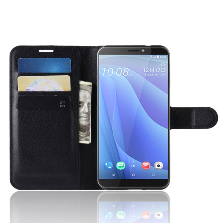 Litchi Texture Horizontal Flip Leather Case for HTC Desire 12S, with Wallet & Holder & Card Slots