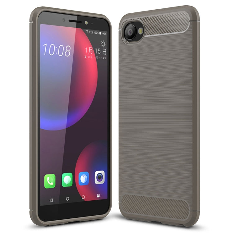 Brushed Texture Carbon Fiber Shockproof TPU Case for HTC Desire 12