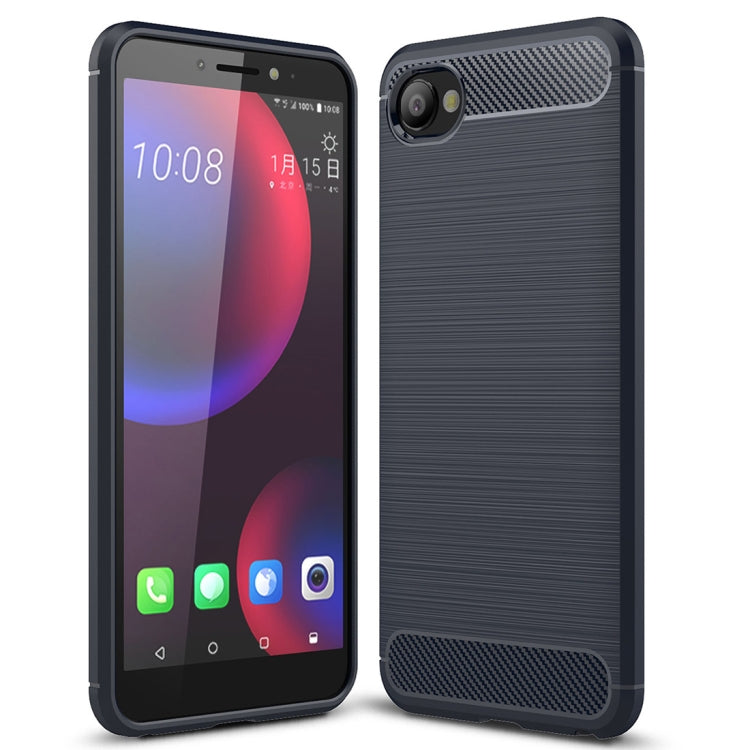Brushed Texture Carbon Fiber Shockproof TPU Case for HTC Desire 12