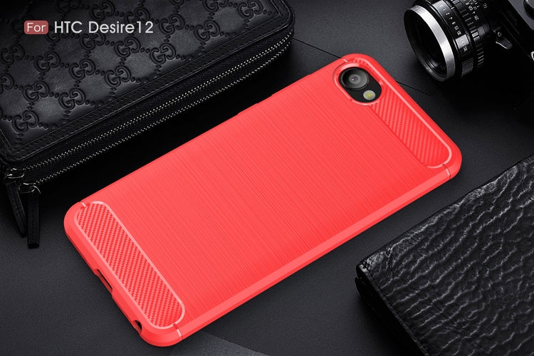 Brushed Texture Carbon Fiber Shockproof TPU Case for HTC Desire 12