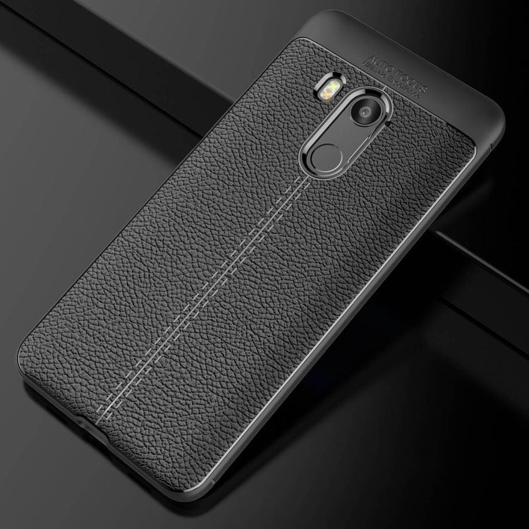 For HTC U11 Eyes Litchi Texture Soft TPU Protective Back Cover Case