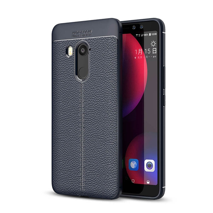For HTC U11 Eyes Litchi Texture Soft TPU Protective Back Cover Case