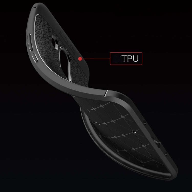 For HTC U11+ Litchi Texture Soft TPU Protective Back Cover Case