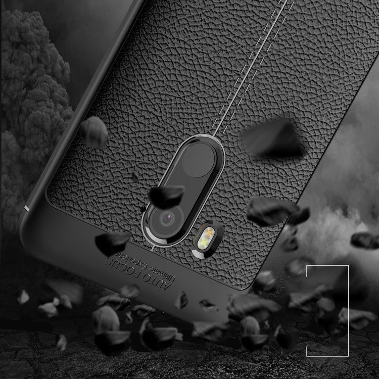 For HTC U11+ Litchi Texture Soft TPU Protective Back Cover Case