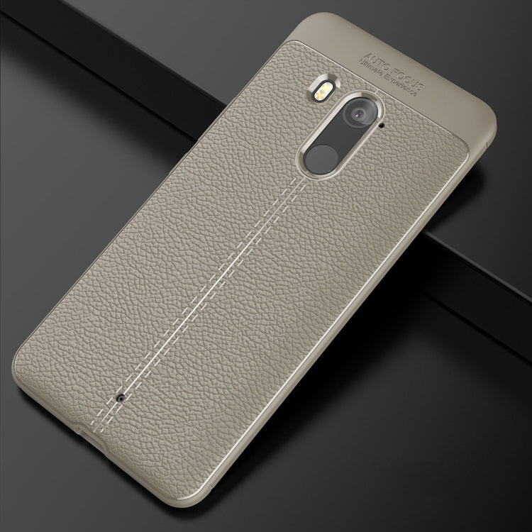 For HTC U11+ Litchi Texture Soft TPU Protective Back Cover Case