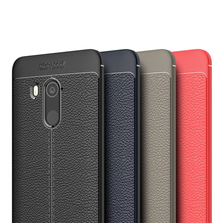 For HTC U11+ Litchi Texture Soft TPU Protective Back Cover Case