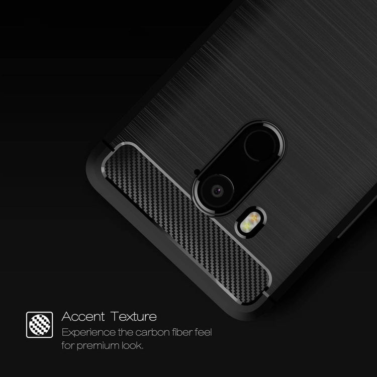 For HTC U11 Eyes Brushed Texture Carbon Fiber Shockproof TPU Protective Back Case