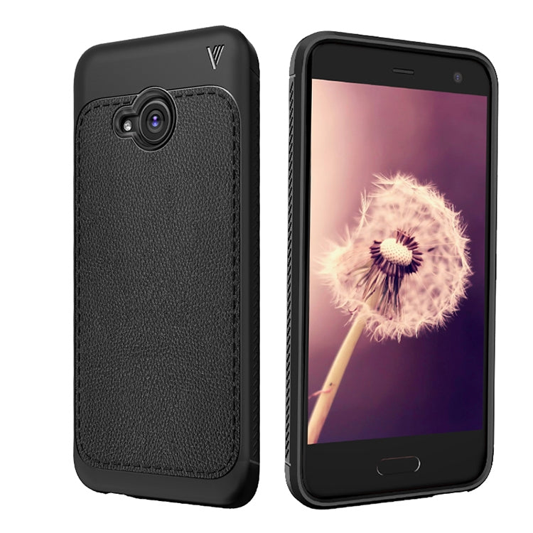 Lenuo Leshen Series for HTC U11 Life TPU Litchi Texture Dropproof Protective Back Cover Case