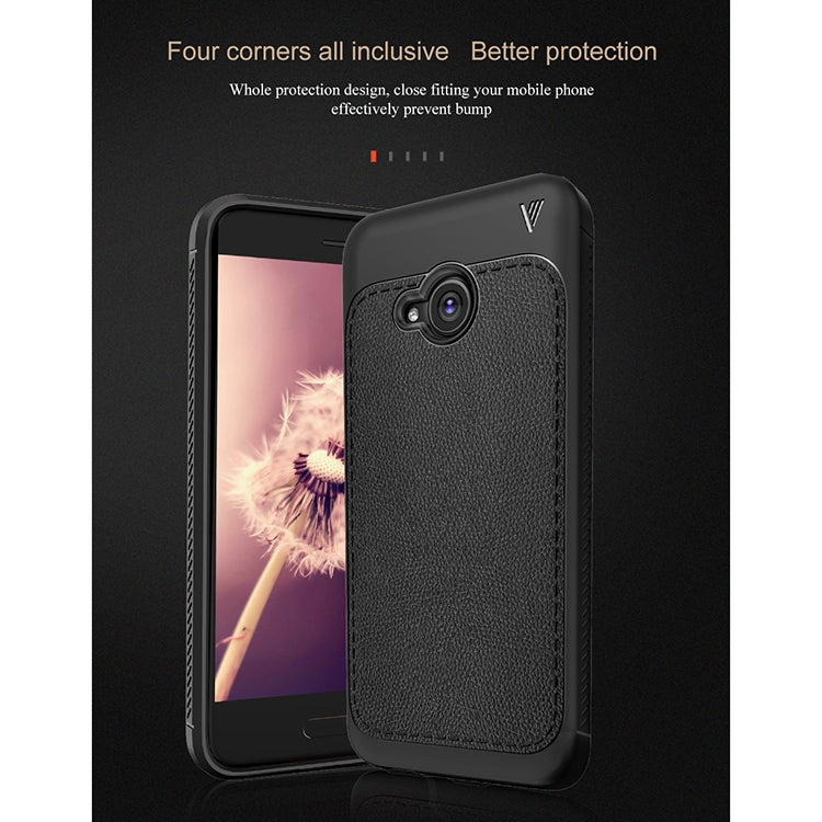Lenuo Leshen Series for HTC U11 Life TPU Litchi Texture Dropproof Protective Back Cover Case