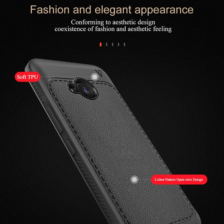 Lenuo Leshen Series for HTC U11 Life TPU Litchi Texture Dropproof Protective Back Cover Case