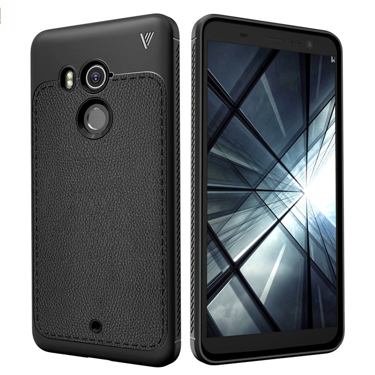 Lenuo Leshen Series for HTC U11+ TPU Litchi Texture Dropproof Protective Back Cover Case