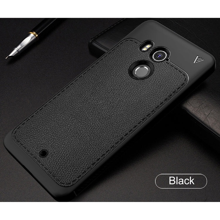 Lenuo Leshen Series for HTC U11+ TPU Litchi Texture Dropproof Protective Back Cover Case