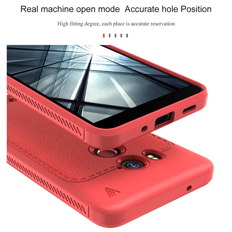 Lenuo Leshen Series for HTC U11+ TPU Litchi Texture Dropproof Protective Back Cover Case