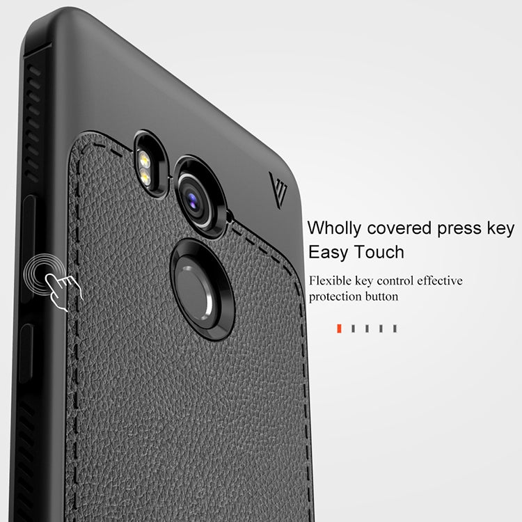 Lenuo Leshen Series for HTC U11+ TPU Litchi Texture Dropproof Protective Back Cover Case