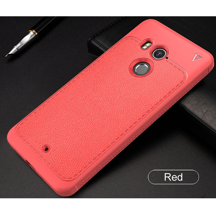 Lenuo Leshen Series for HTC U11+ TPU Litchi Texture Dropproof Protective Back Cover Case