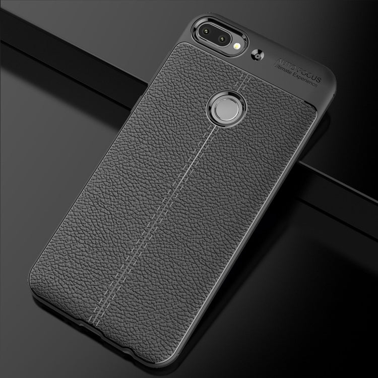 For HTC Desire 12+ Litchi Texture Soft TPU Protective Back Cover Case