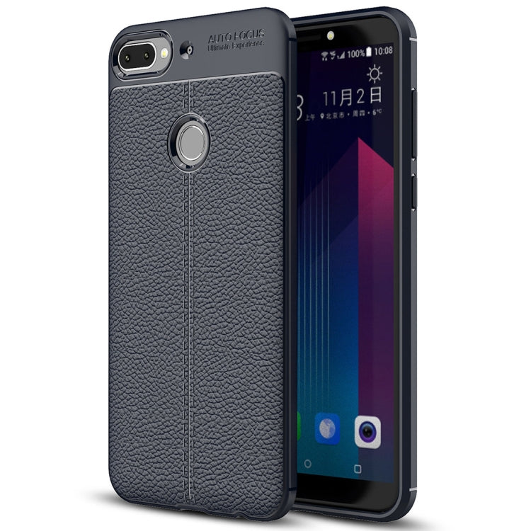 For HTC Desire 12+ Litchi Texture Soft TPU Protective Back Cover Case