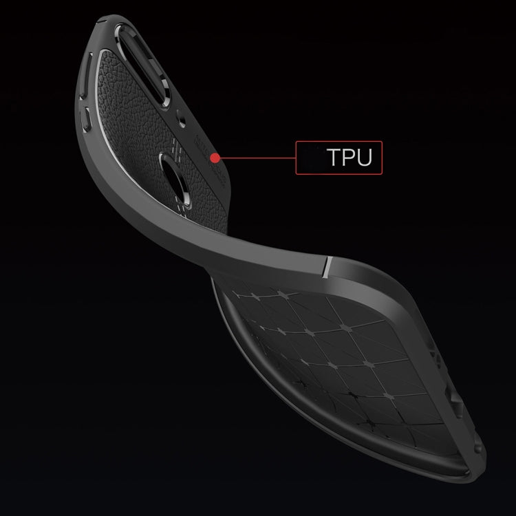 For HTC Desire 12+ Litchi Texture Soft TPU Protective Back Cover Case