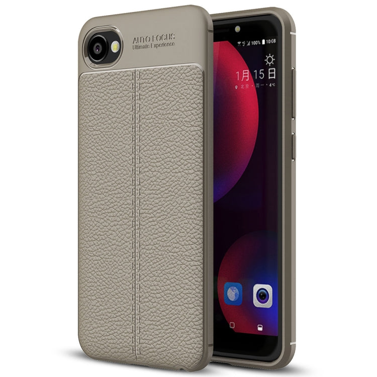 For HTC Desire 12 Litchi Texture Soft TPU Protective Back Cover Case