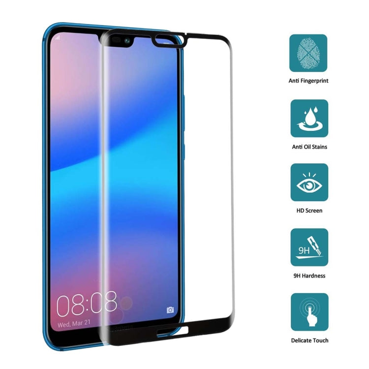 For Huawei P20 Lite 0.3mm 9H Surface Hardness 3D Full Screen Tempered Glass Film