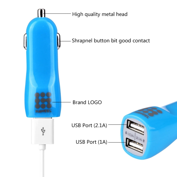 HAWEEL General 1A + 1A Dual USB Ports Car Charger