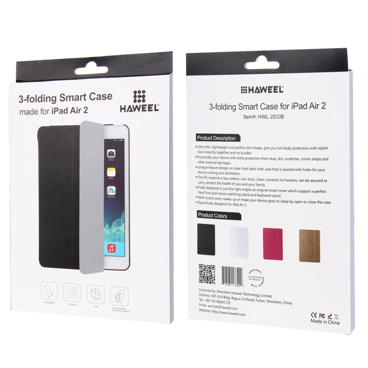 HAWEEL 3-folding Smart Case Clear Back Cover with Holder for iPad Air 2