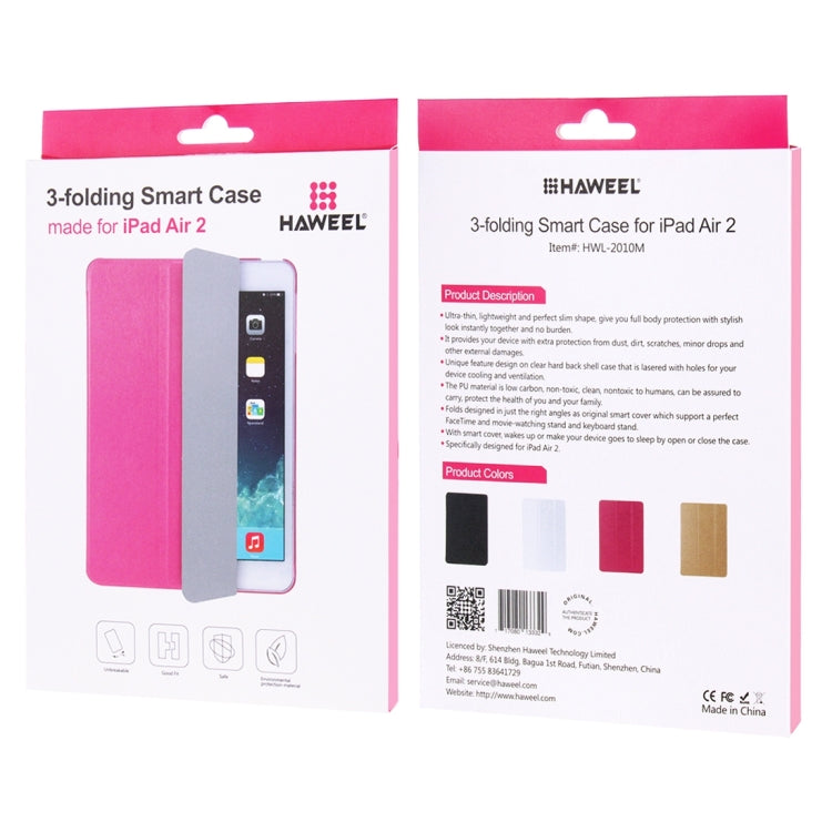 HAWEEL 3-folding Smart Case Clear Back Cover with Holder for iPad Air 2