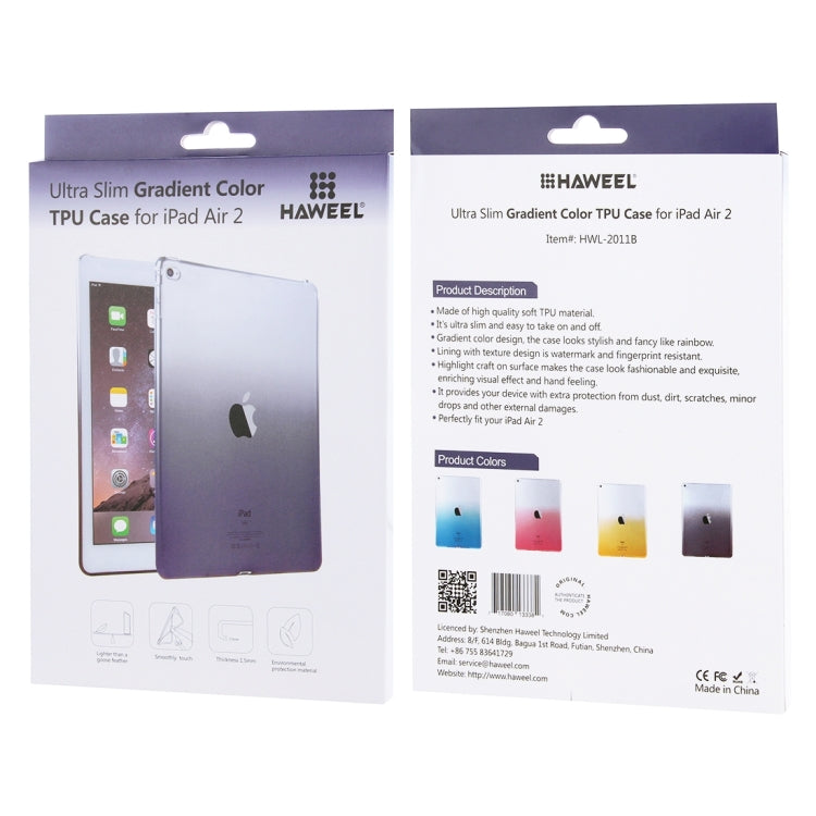 HAWEEL Slim Gradient Color Clear Soft TPU Protective Case for iPad Air 2