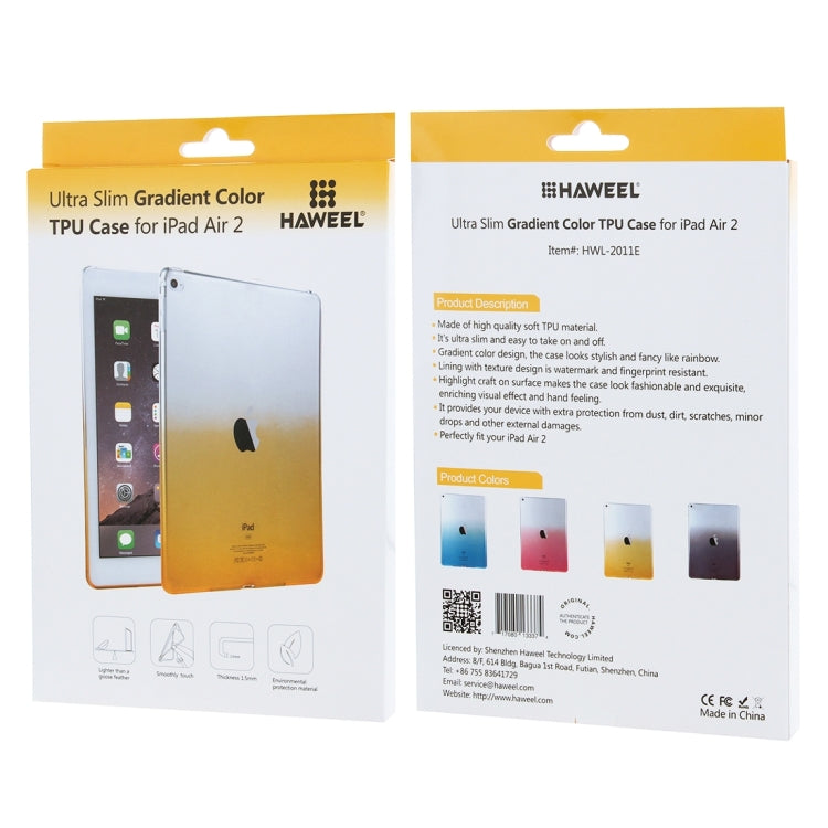 HAWEEL Slim Gradient Color Clear Soft TPU Protective Case for iPad Air 2